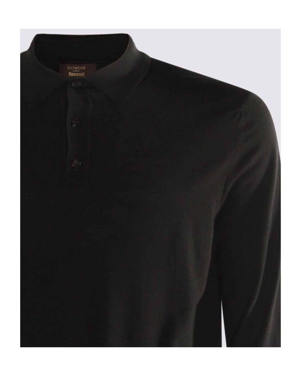 Zanone Black Button Detailed Long-Sleeved Polo Shirt for men