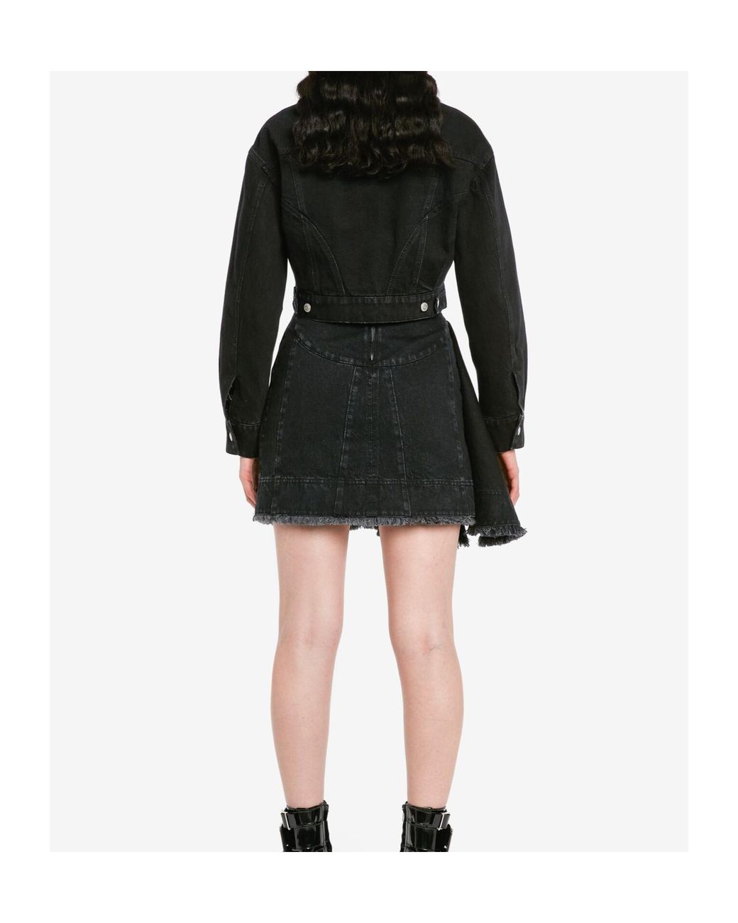 McQueen Black Cropped Denim Jacket