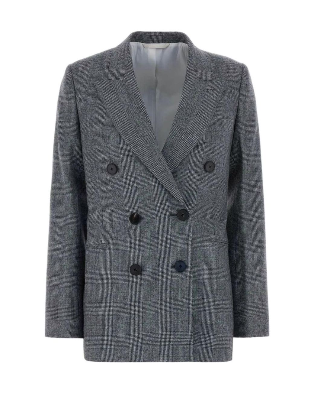 Givenchy Gray Checked Double-Breasted Blazer