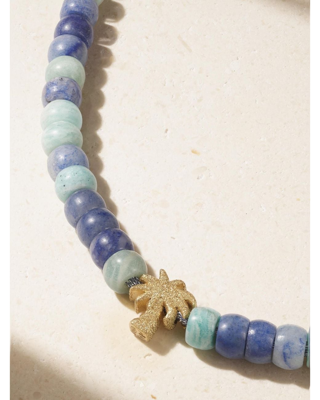 Carolina Bucci White Forte Beads Palma 18-Karat, Amazonite And Agate Necklace