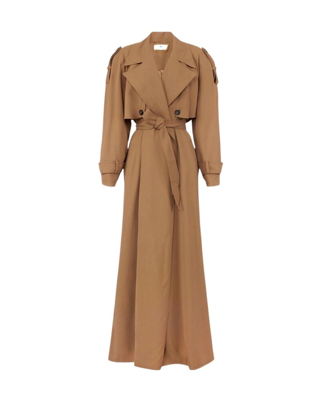Elisabetta Franchi Natural Flowing Gabardine Trench Coat