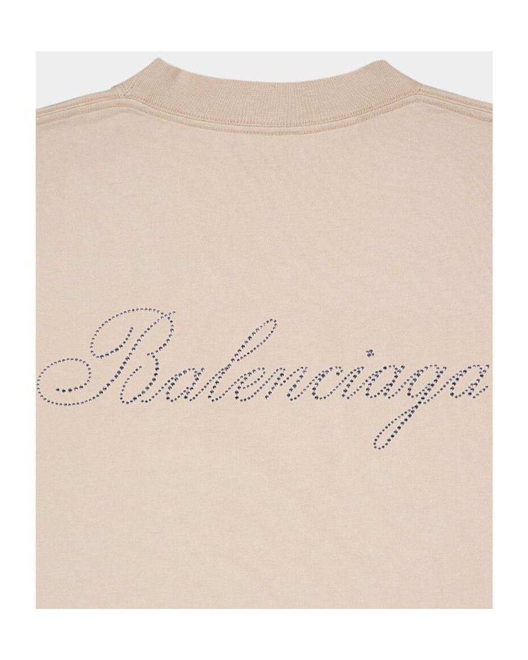 Balenciaga Natural Logo Embellished Large Fit T-Shirt