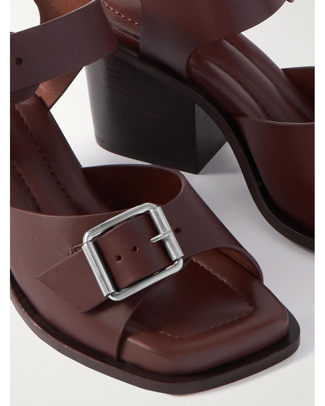 Lemaire Brown 90Mm Leather Sandals
