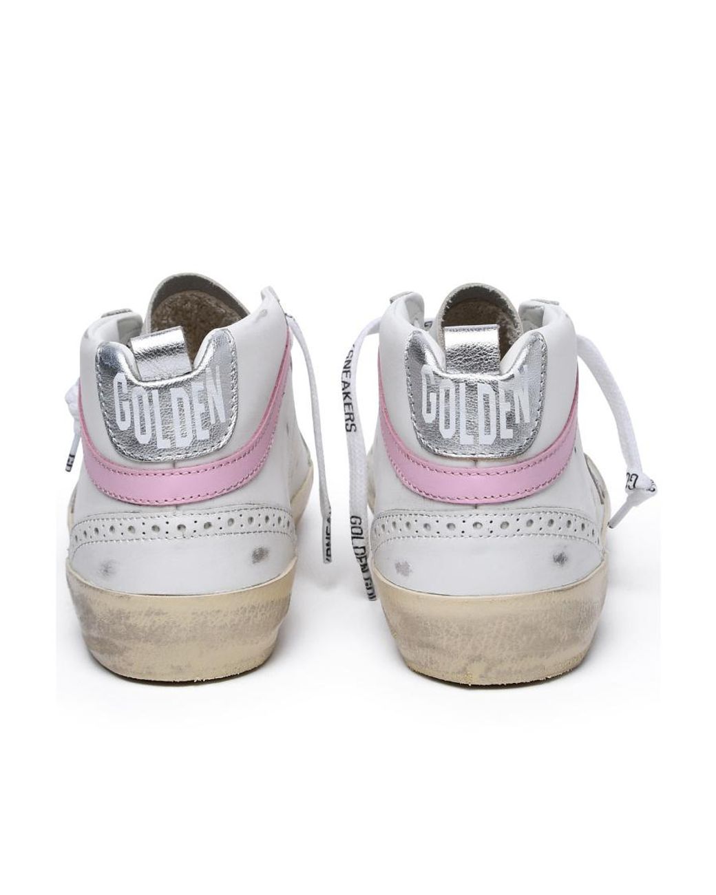 Golden Goose Deluxe Brand White Mid-Star Lace-Up Sneakers