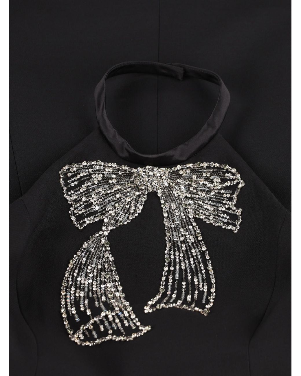 Valentino Black Bow Embellished Halterneck Dress