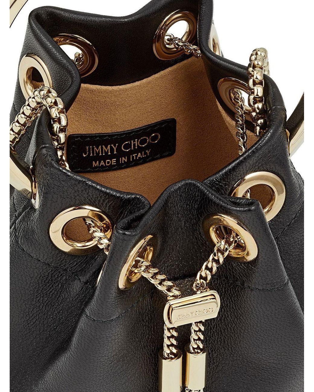 Jimmy Choo Black Micro Bon Bon Mini Tote Bag