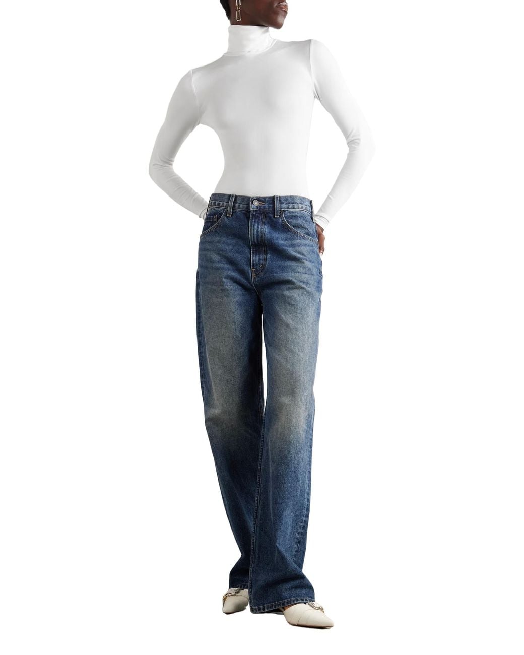 Wolford White Longsleeve Turtleneck Bodysuit