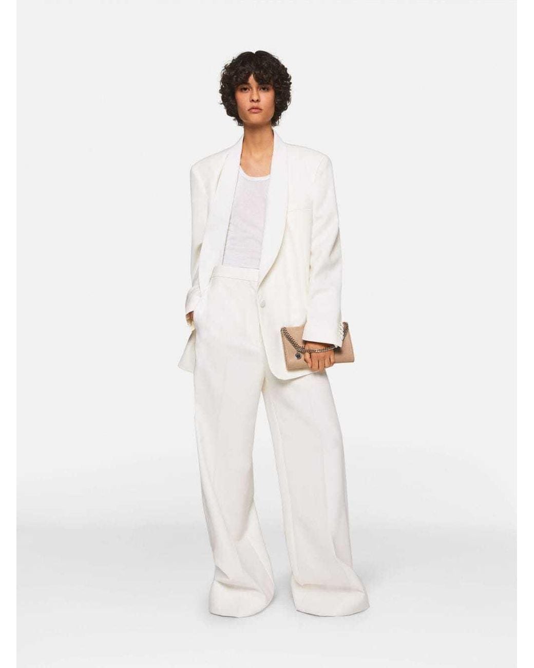 Stella McCartney White High-Rise Tuxedo Trousers for men
