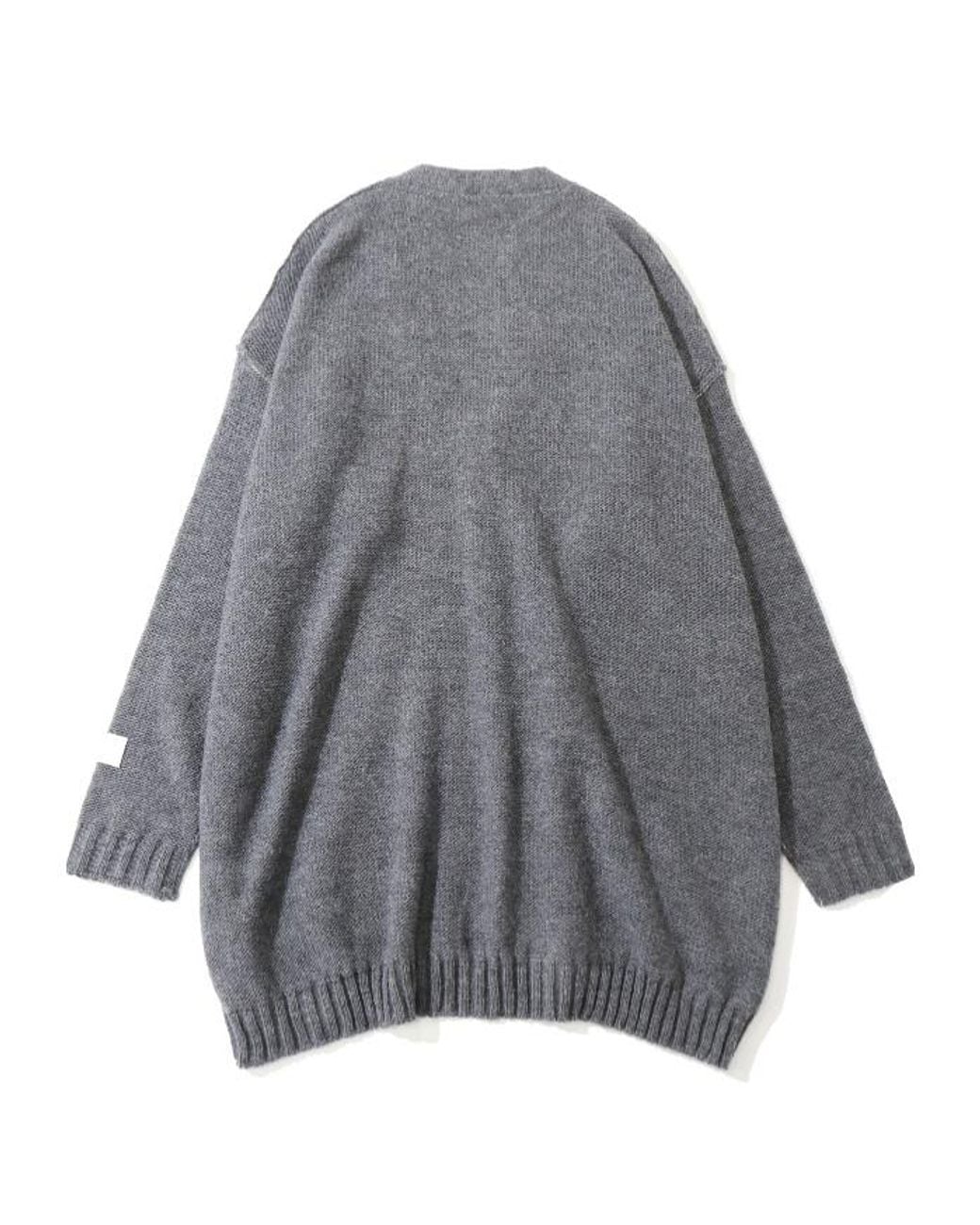 MM6 by Maison Margiela Gray Button-Fastening Oversized Knitted Cardigan