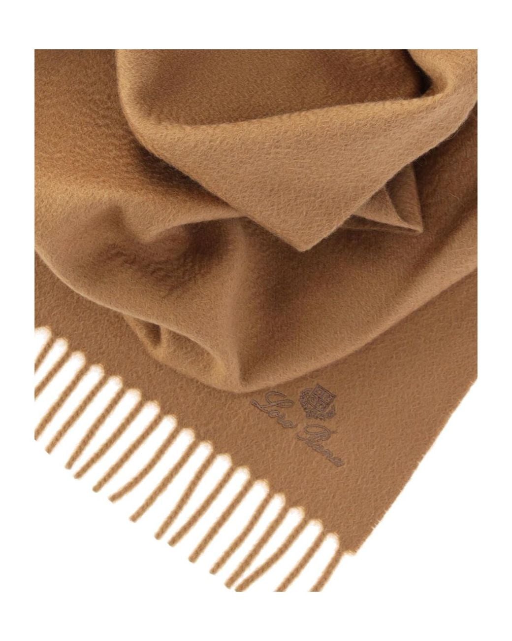 Loro Piana Brown Fringed Scarf for men
