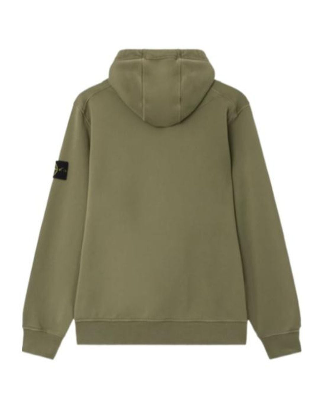Stone Island Green Logo Patch Drawstring Hoodie for men