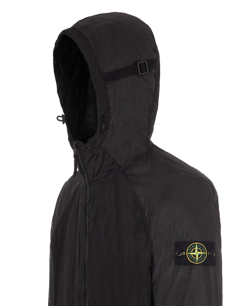 Stone Island Black Zip Up Hooded Jacket for men