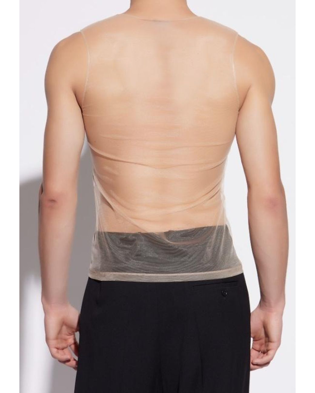 Courreges White Round Neck Sleeveless Vest for men