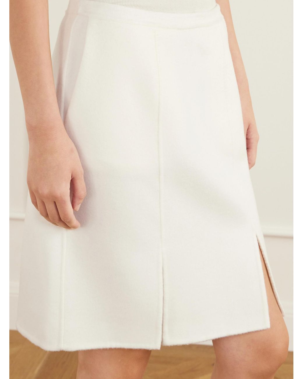 Loulou de Saison Natural Judy Front-Slit Midi Skirt