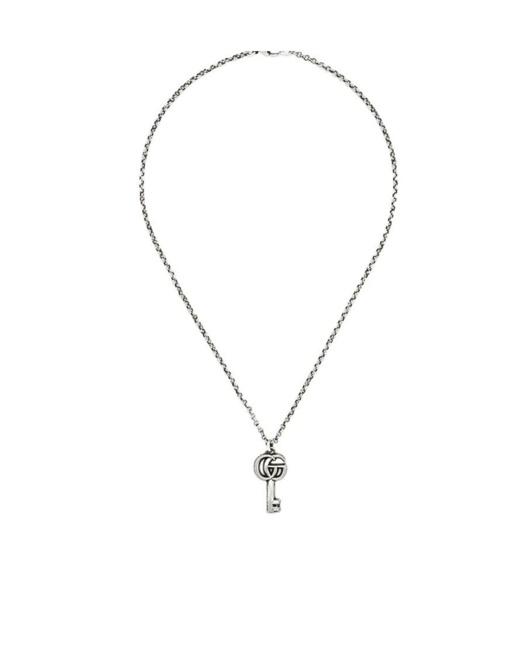 Gucci Metallic Gg Marmont Key Pendant Necklace for men