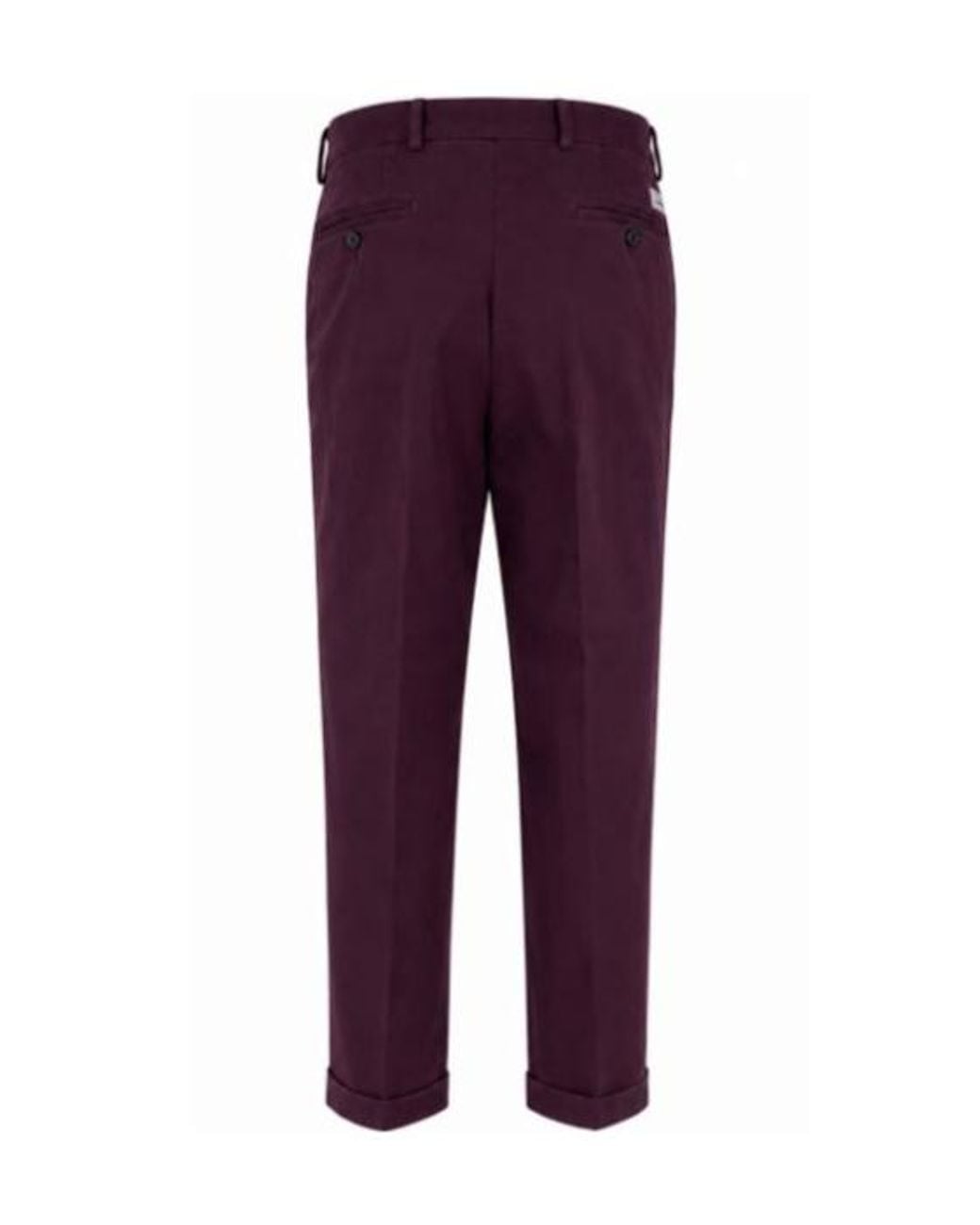 Manuel Ritz Purple Pressed-Crease Turn-Up Trousers for men