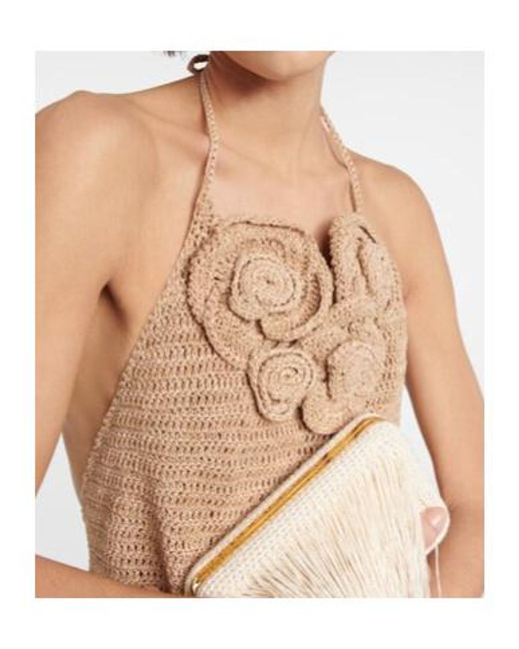Magda Butrym Natural Crochet Cotton-Blend Minidress