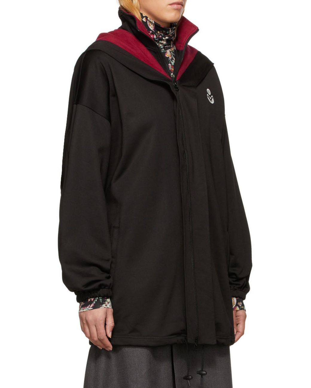 Isabel Marant Black Logo-Print Hooded Jacket