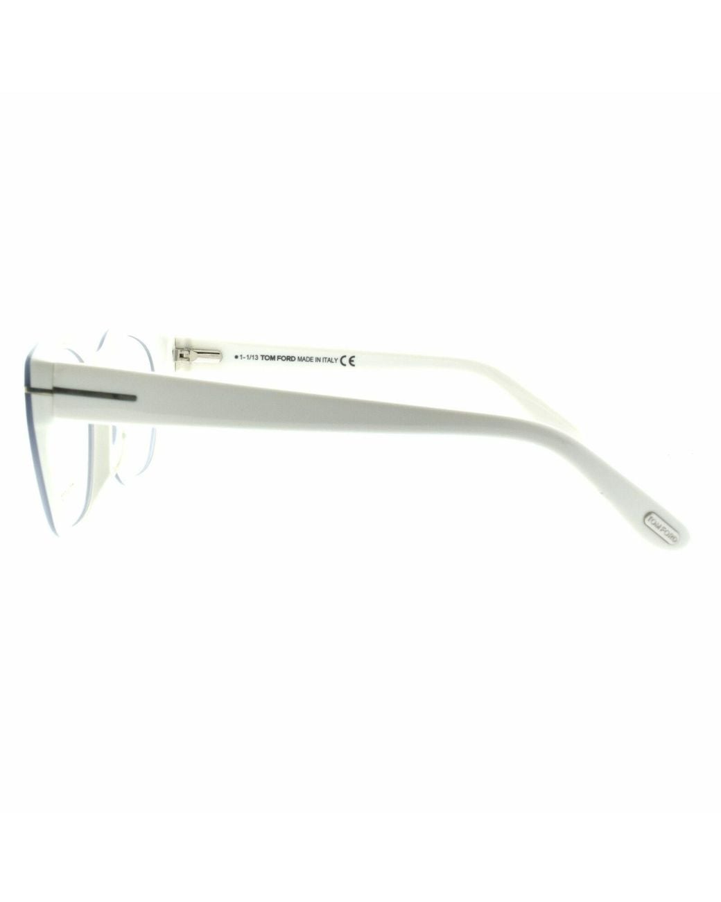 Tom Ford White Eyewear Cat-Eye Frame Curved Tips Glasses for men