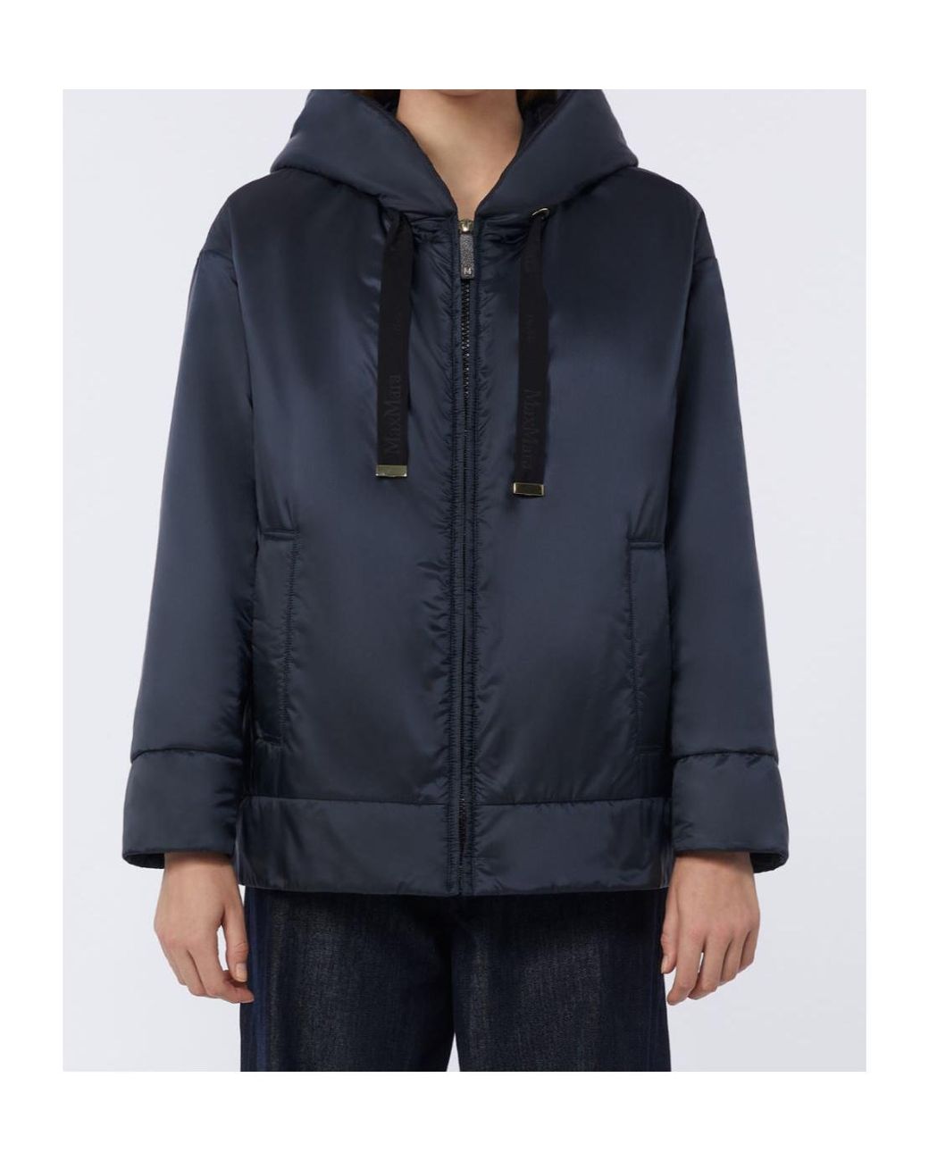 Max Mara Blue The Cube Daria Quilted Hooded Jacket