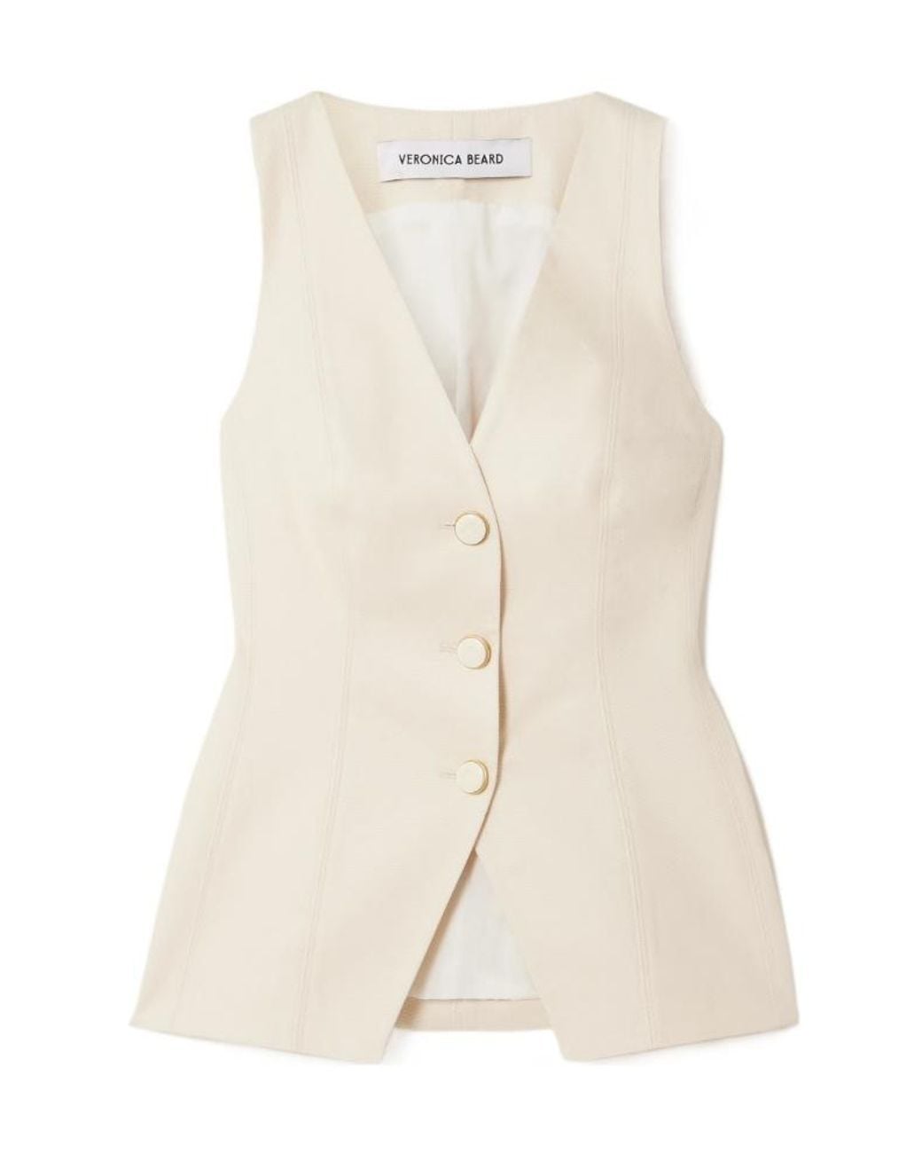 Veronica Beard Natural V-Neck Vest