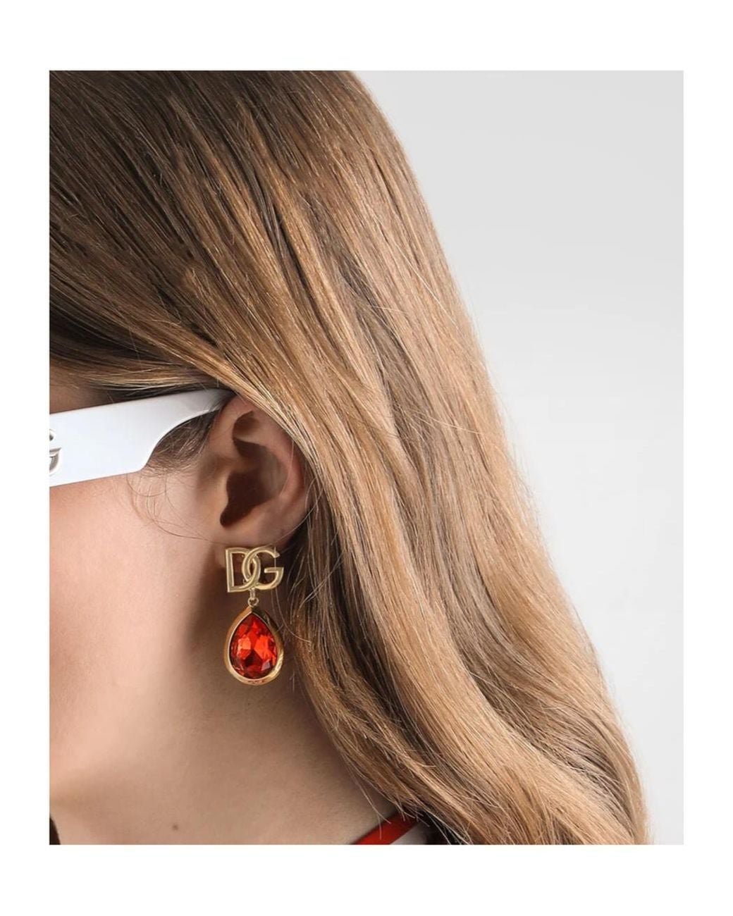 Dolce & Gabbana Red Logo Clip Earrings
