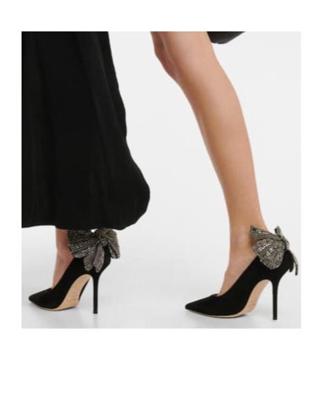 Jimmy Choo Black Love 100 Embellished Suede Pumps