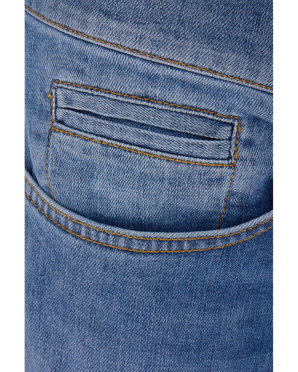 Dondup Blue George Cuffed-Hem Jeans for men