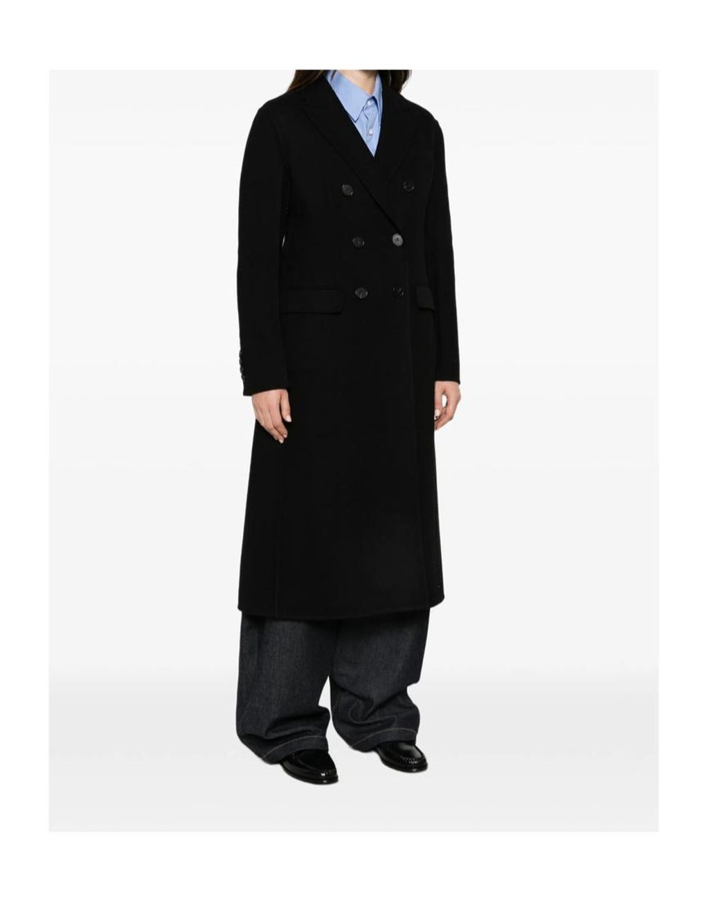 Fendi Black Wool Double Fabric Coat
