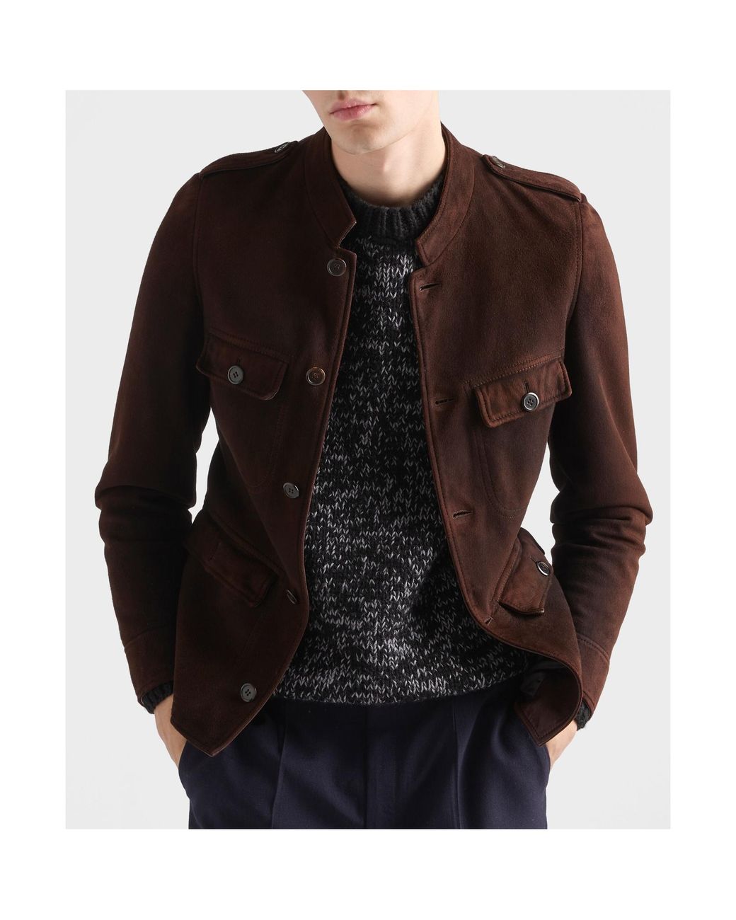 Prada Brown Suede Jacket for men