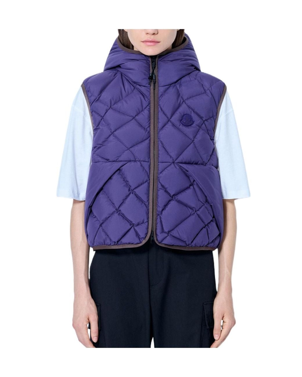 Moncler Purple Armella Hooded Gilet