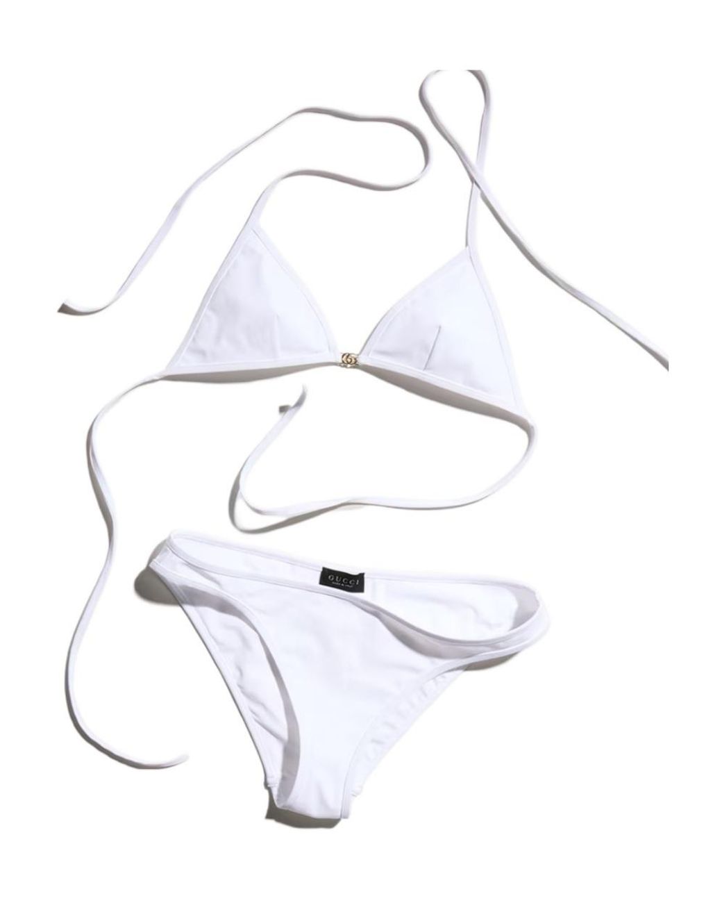Gucci White Stretch Jersey Bikini