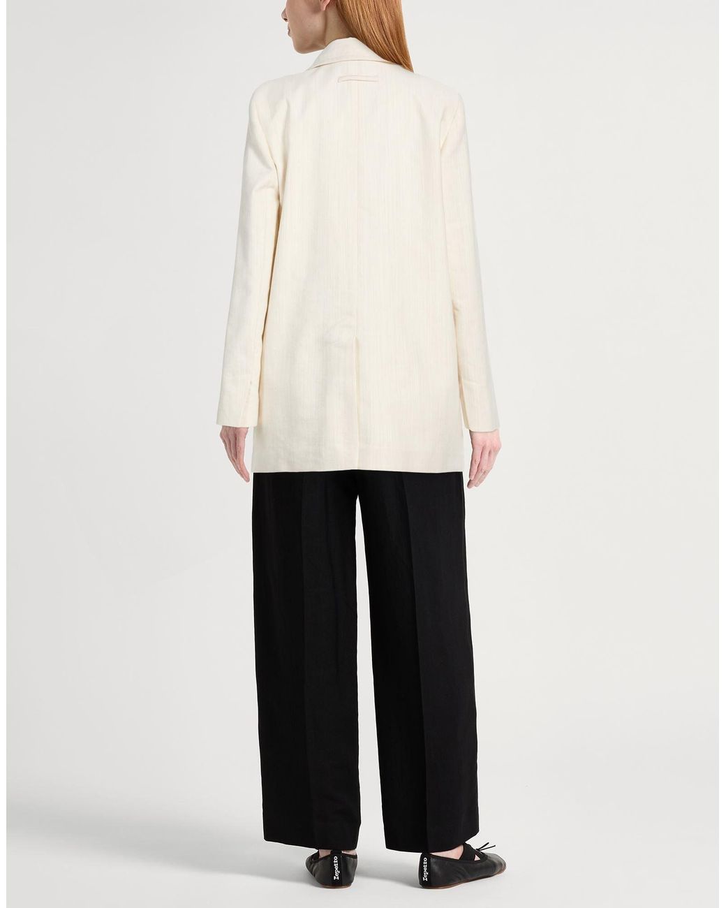 MAX&Co. White Double-Breasted Suit Jacket