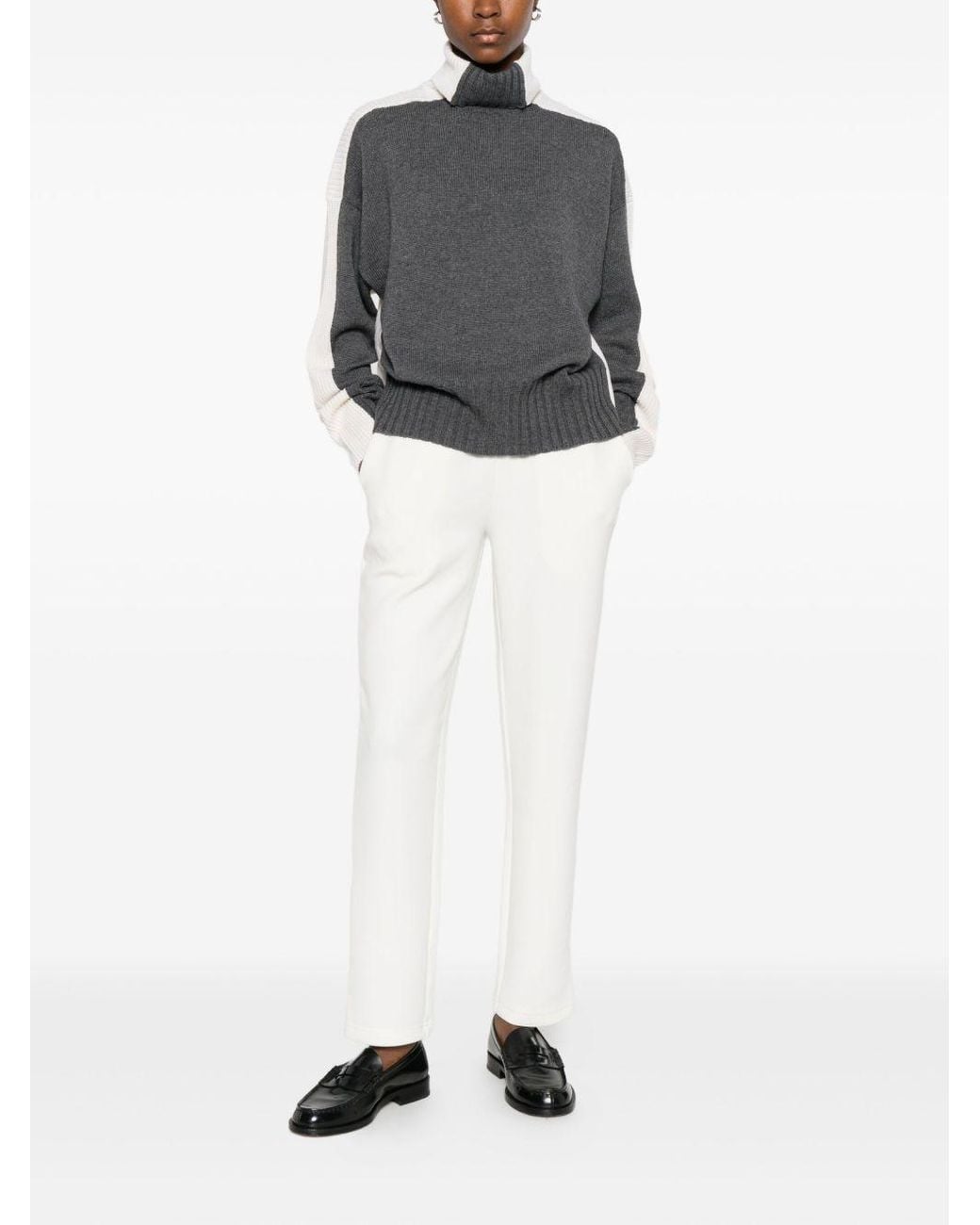 Twinset White Elasticated-Waistband Trousers