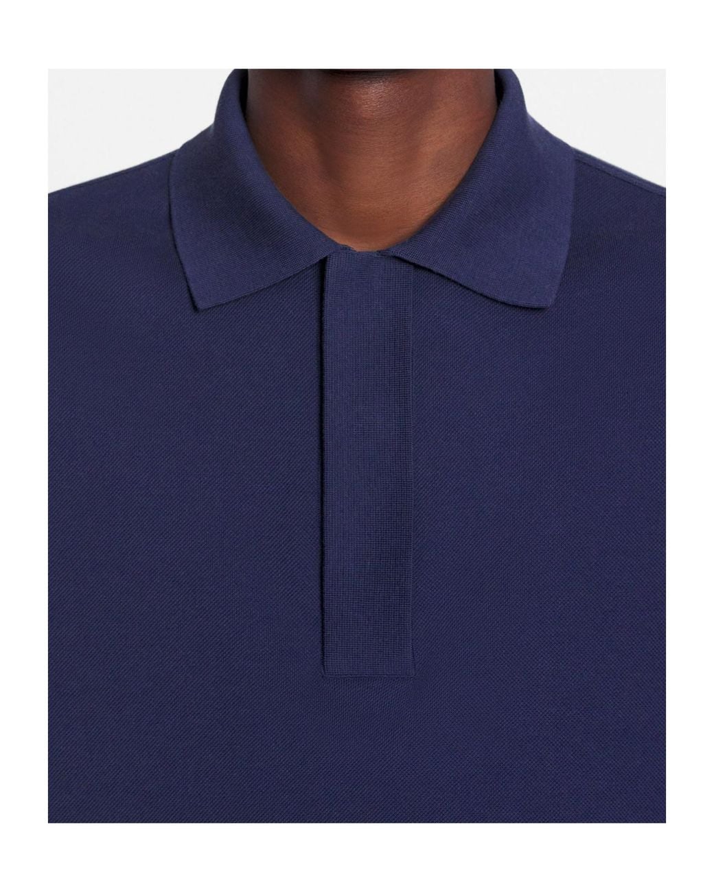 Lanvin Blue Short-Sleeve Cotton Polo Shirt for men