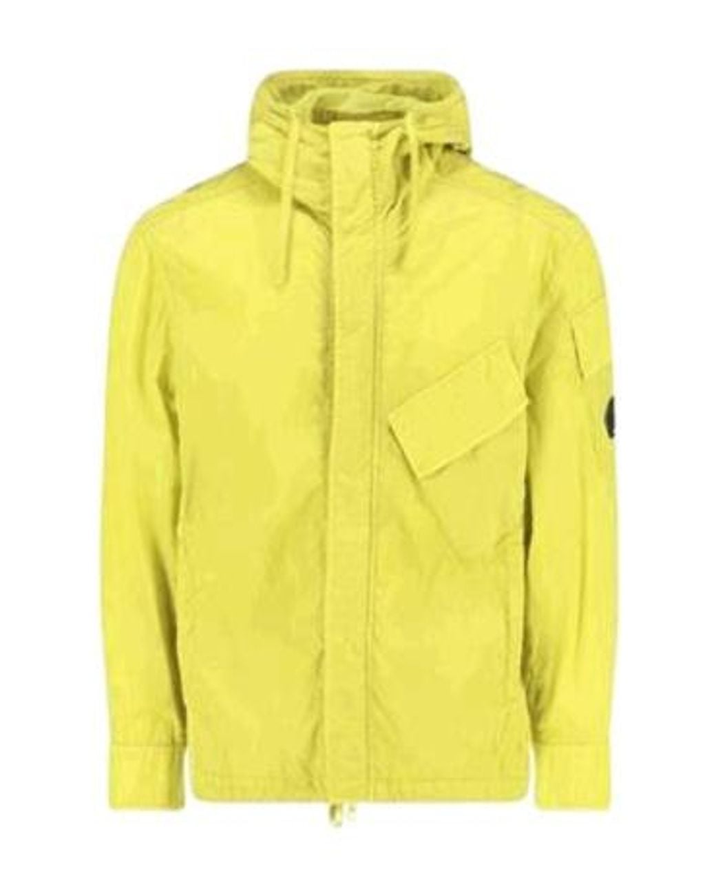 C P Company Yellow Hooded Lens Jacket for men