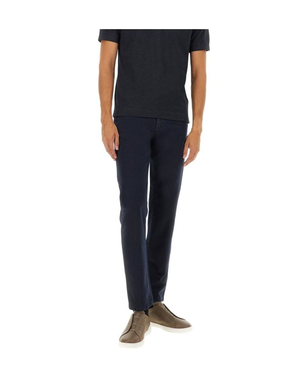 Zegna Blue Belt Loop Jeans for men