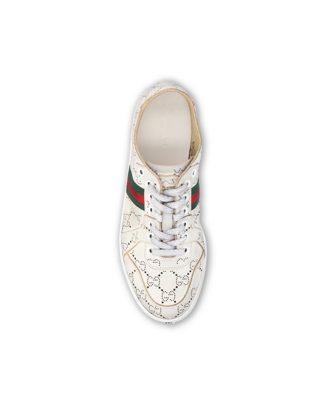 Gucci White Gg Web Sneakers