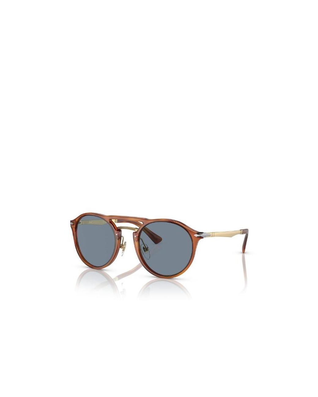 Persol Blue Round Frame Double-Bridge Sunglasses for men