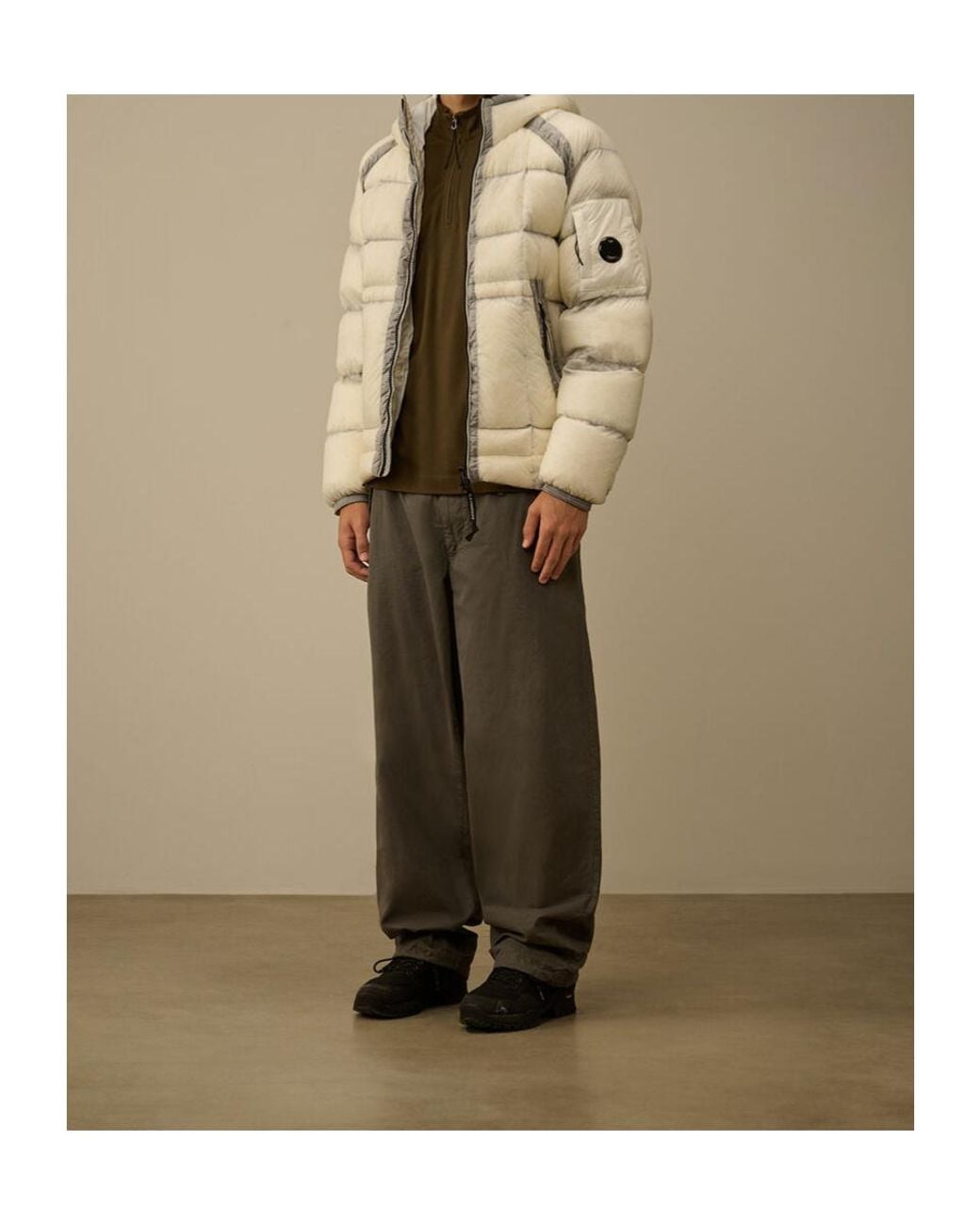 C P Company Natural Dd-Shell Hooded Jacket for men