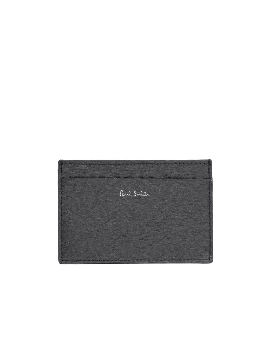 Paul Smith Gray Slim Leather Card Holder Wallet for men