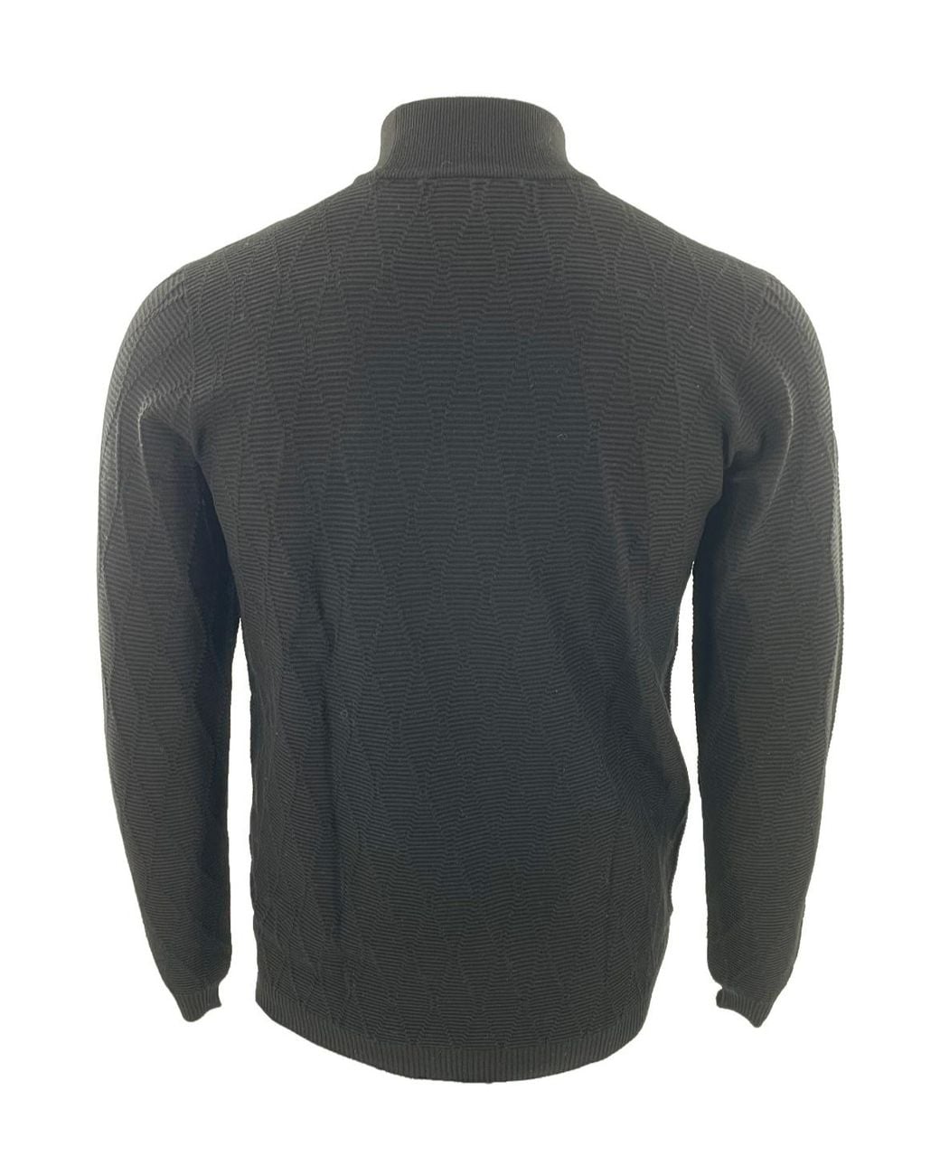 Armani Collezioni Blue Turtleneck Long-Sleeve Knit Top for men