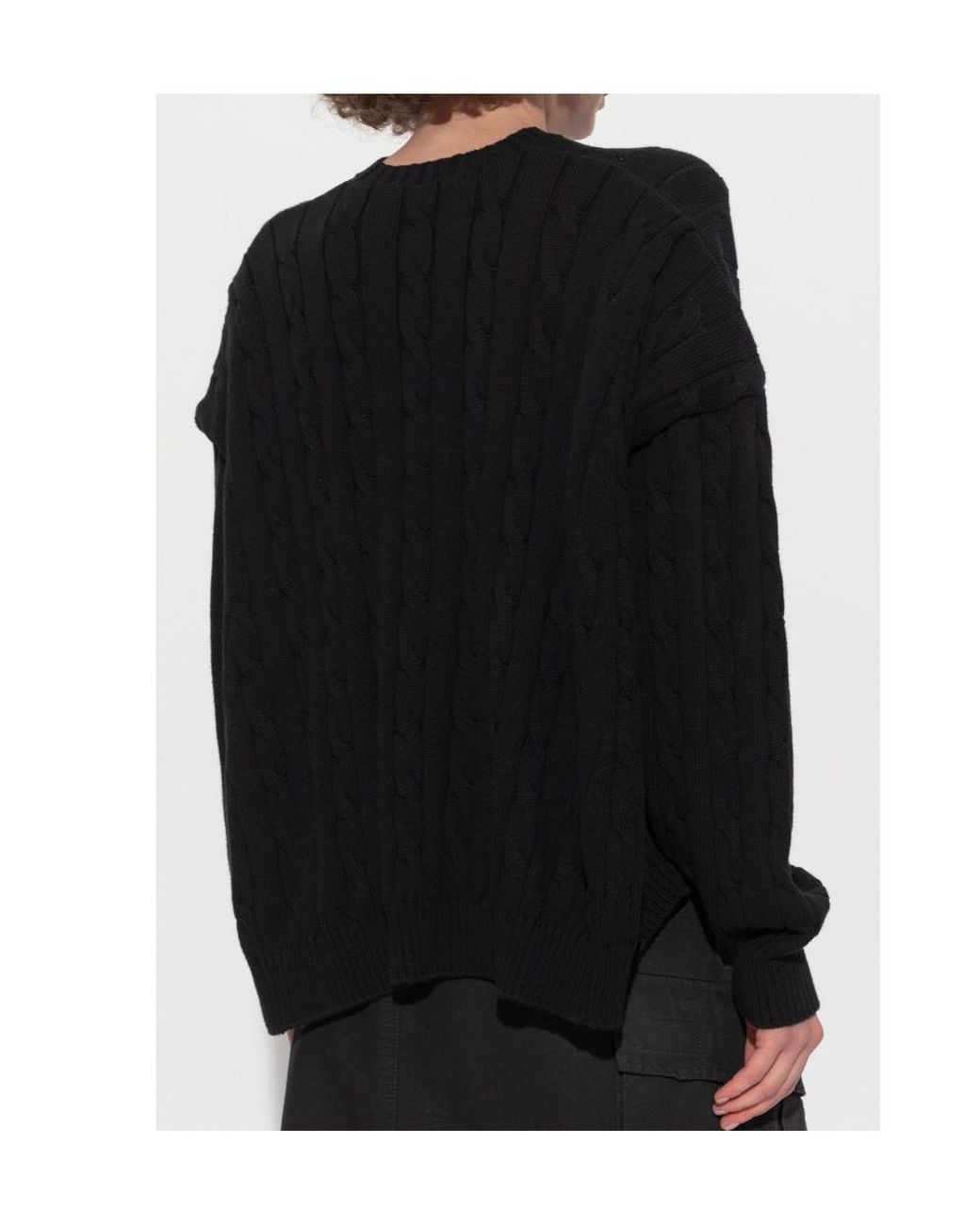 Balenciaga Black Logo Embroidered Knit Sweater