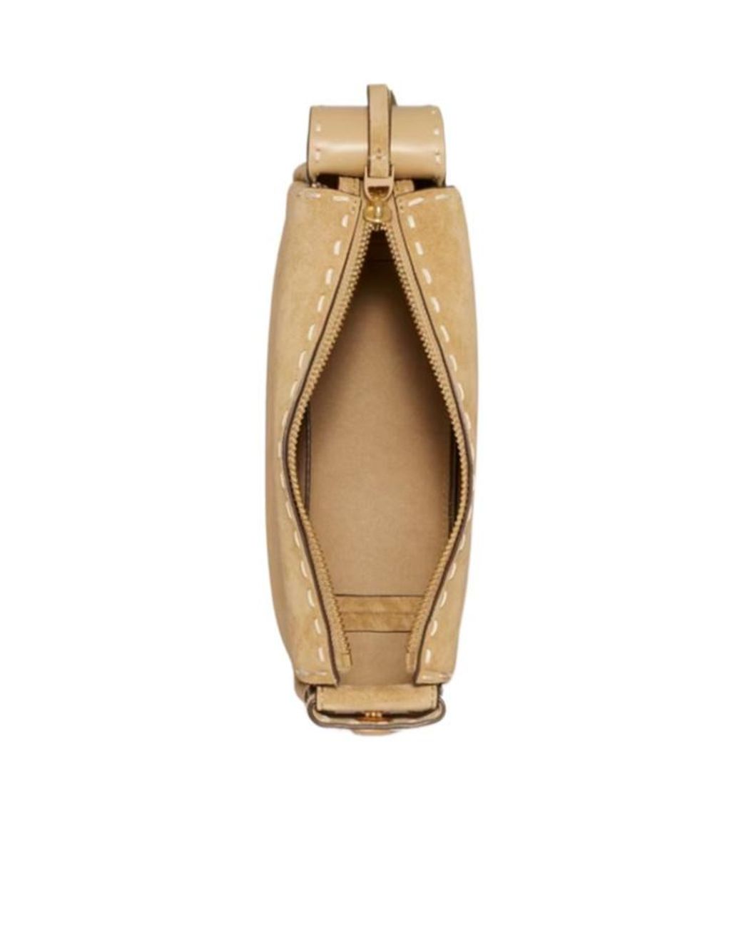 Tory Burch Metallic Romy Pick-Stitch Shoulder Bag