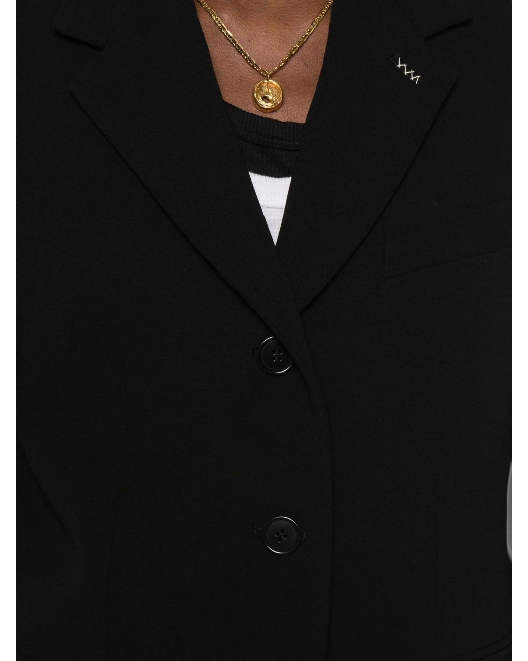 Max Mara Black Lapel Long-Sleeved Suit Jacket
