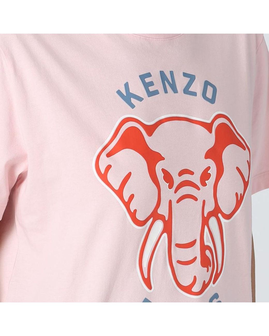 KENZO Pink Loose-Fit Varsity Jungle Elephant T-Shirt