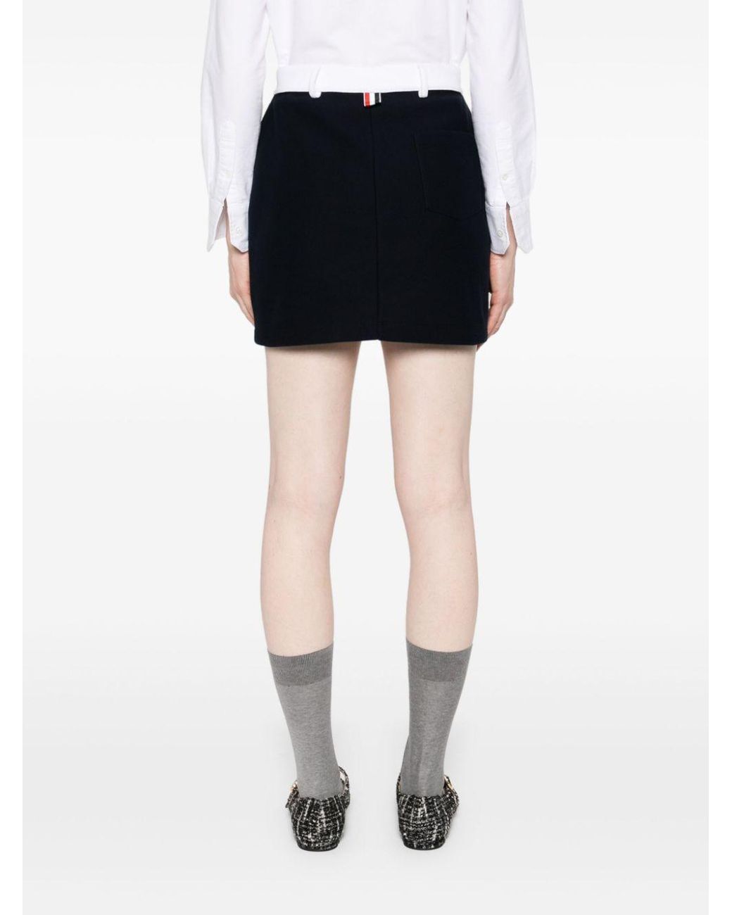 Thom Browne Black Contrast Waistband Mini Skirt