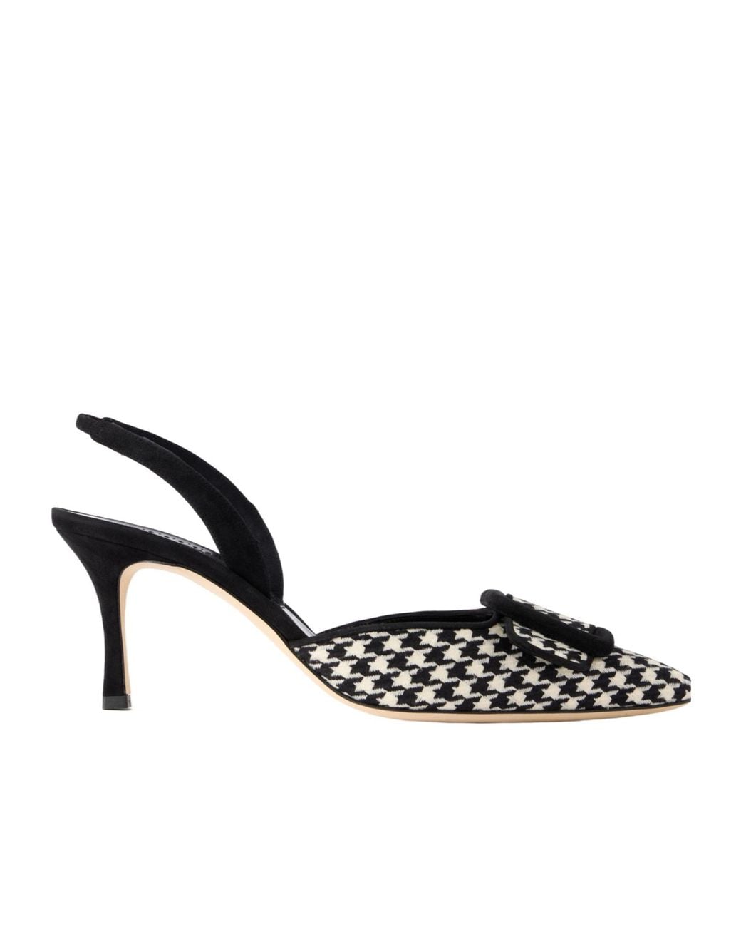 Manolo Blahnik Black Houndstooth High Heels