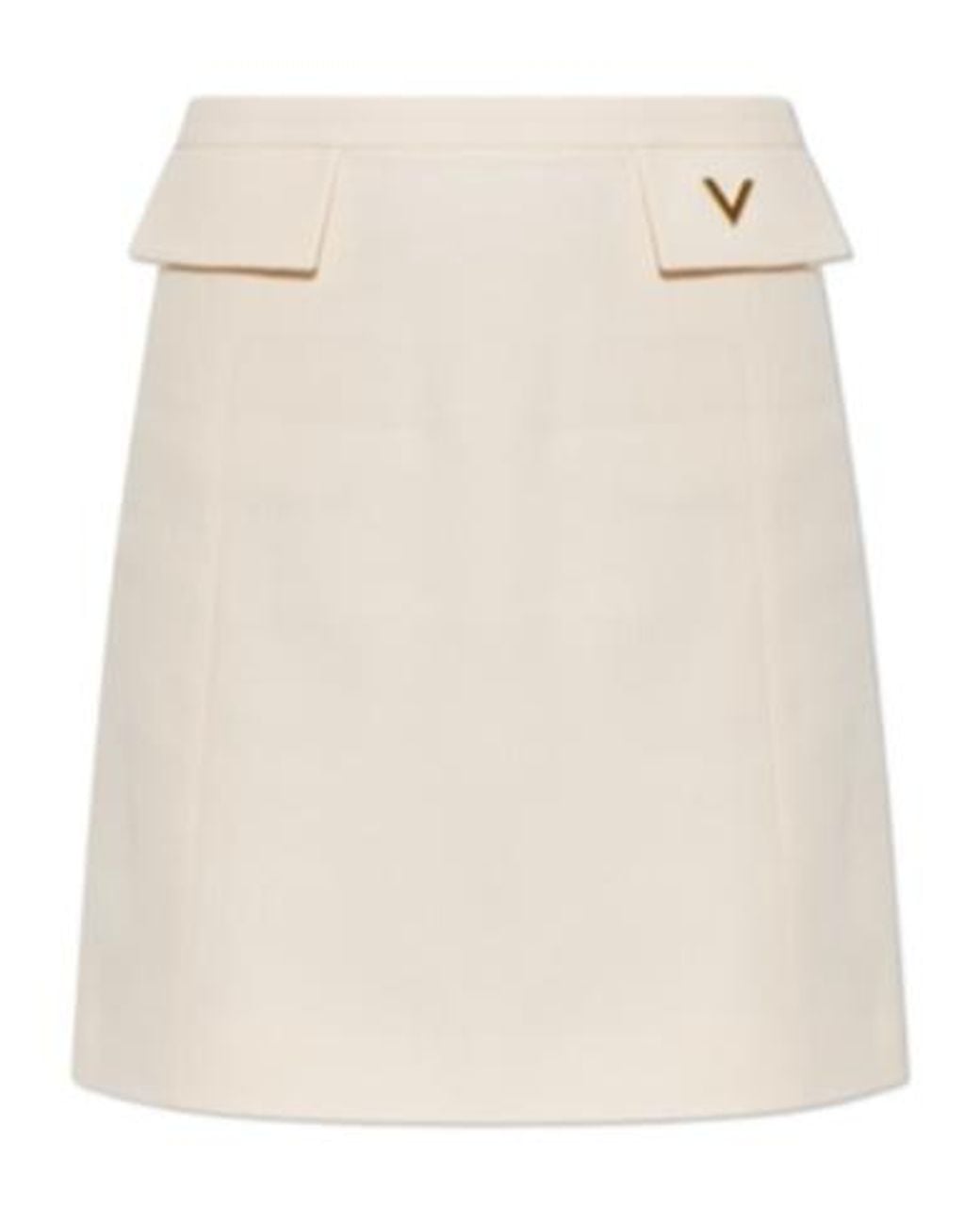Valentino Natural Logo Plaque Mini Skirt