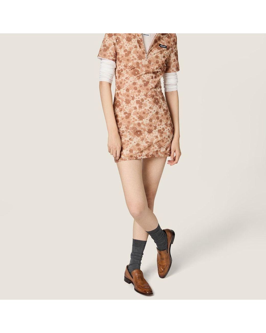 Miu Miu Multicolor Stretch Fabric Mini-Dress